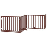 Vidaxl Hundezaun zusammenklappbar 4 Paneele 320 cm Pappelholz braun