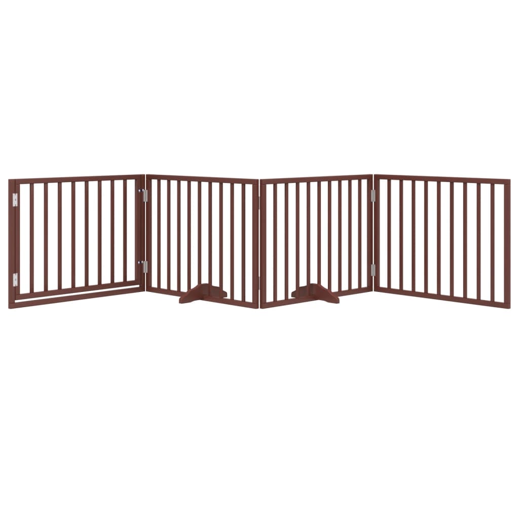 Vidaxl Hundezaun zusammenklappbar 4 Paneele 320 cm Pappelholz braun