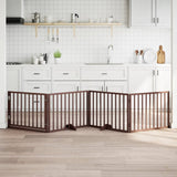 Vidaxl Hundezaun zusammenklappbar 4 Paneele 320 cm Pappelholz braun