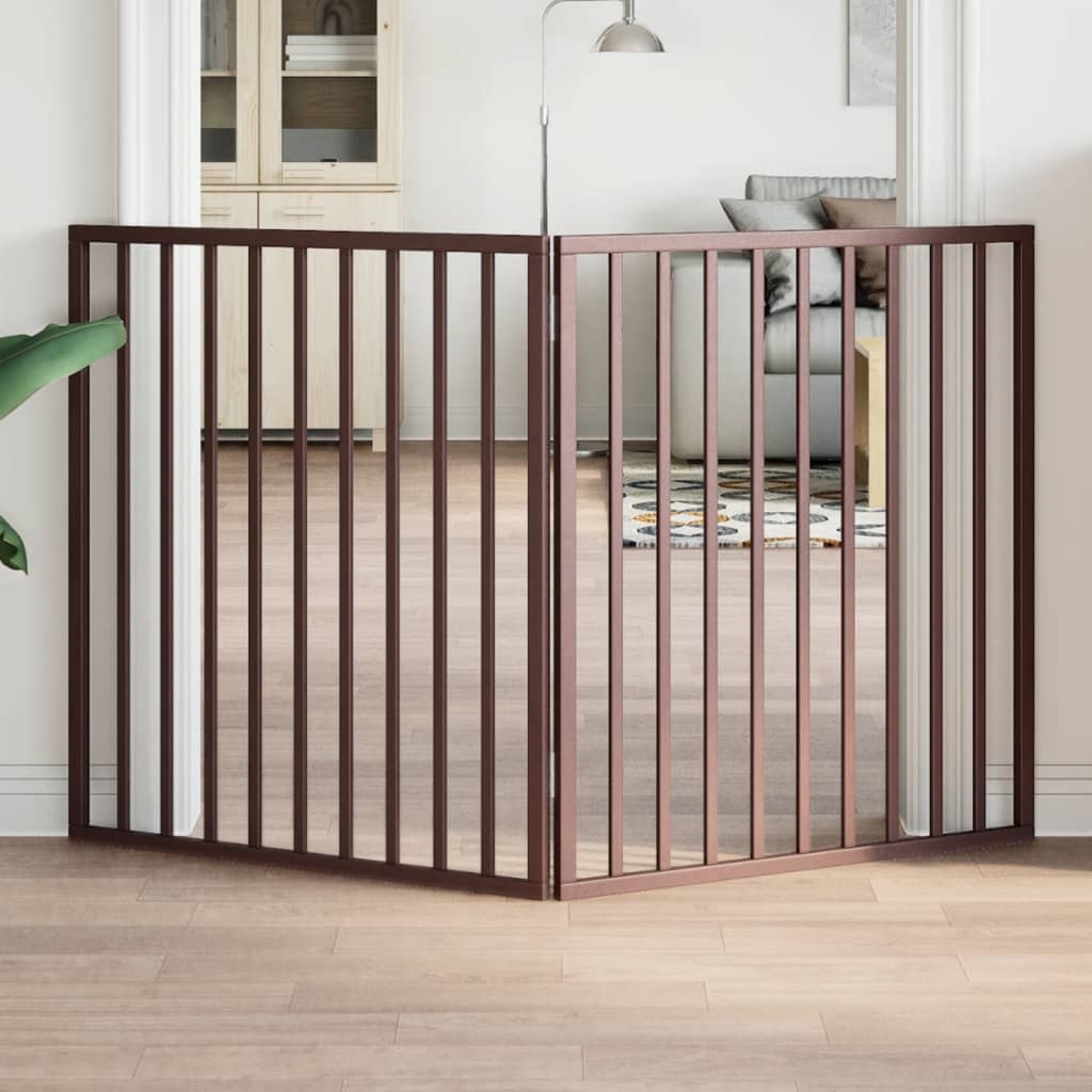 VidaXL dog fence Collapsible 2 panels 160 cm poplar wood brown