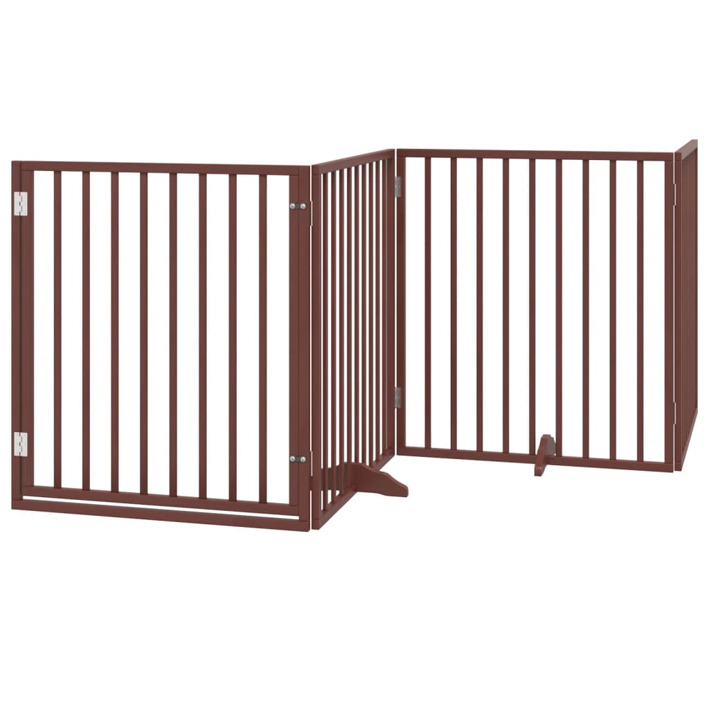 Vidaxl hundegjerde sammenleggbar 4 paneler 320 cm Poplar trebrun