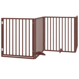Vidaxl hundegjerde sammenleggbar 4 paneler 320 cm Poplar trebrun