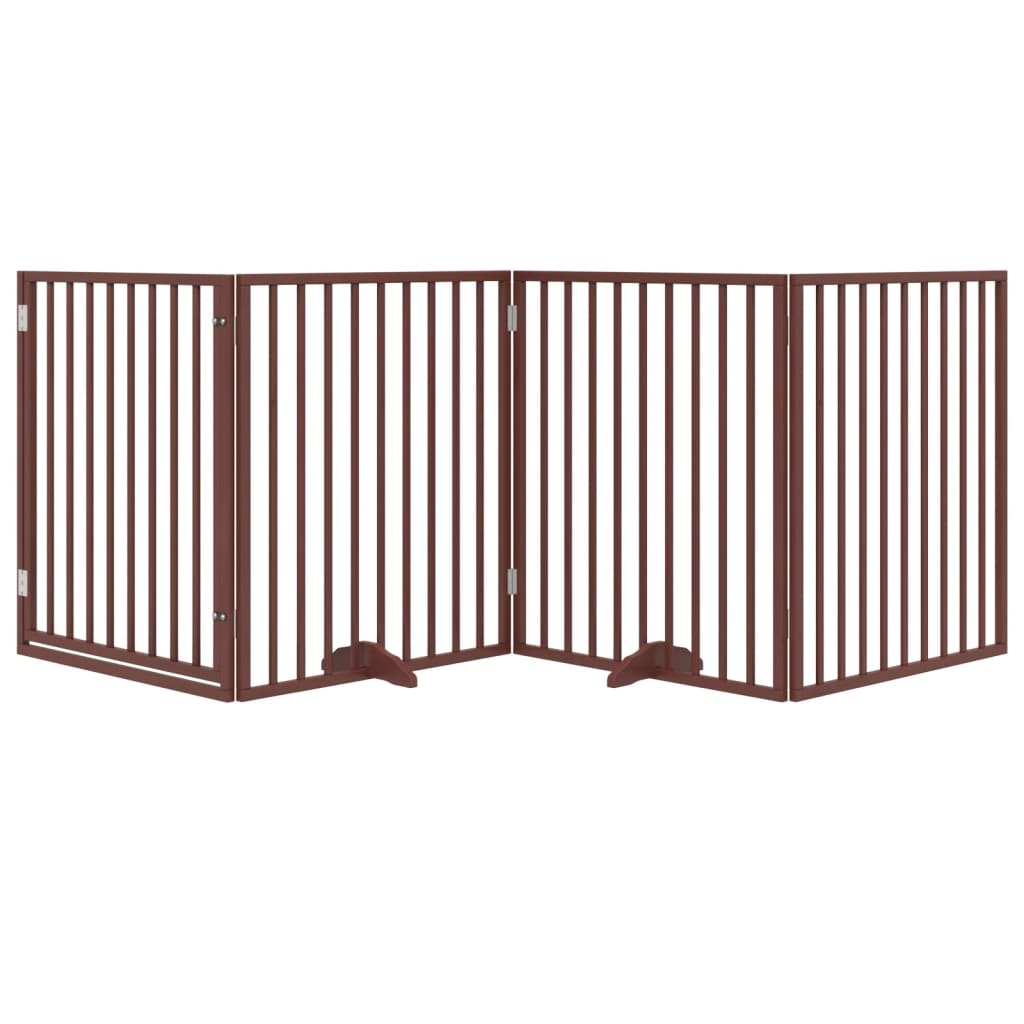 Vidaxl hundegjerde sammenleggbar 4 paneler 320 cm Poplar trebrun