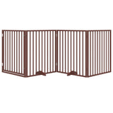 Vidaxl hundegjerde sammenleggbar 4 paneler 320 cm Poplar trebrun