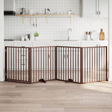 Vidaxl hundegjerde sammenleggbar 4 paneler 320 cm Poplar trebrun