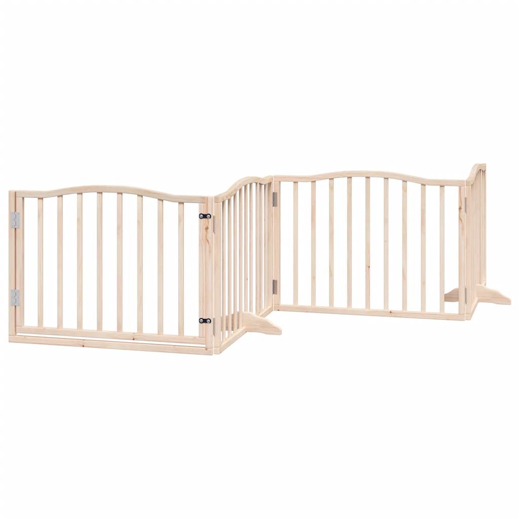 Vidaxl Dog Fencing Foldbar med dør 4 paneler 320 cm poppeltræ