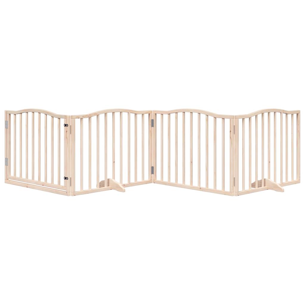 Vidaxl Dog Fencing Foldbar med dør 4 paneler 320 cm poppeltræ
