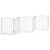 VidaXL dog fence Foldable with door 6 panels 300 cm Populierwood White