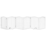 VidaXL dog fence Foldable with door 6 panels 300 cm Populierwood White