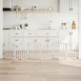 VidaXL dog fence Foldable with door 6 panels 300 cm Populierwood White