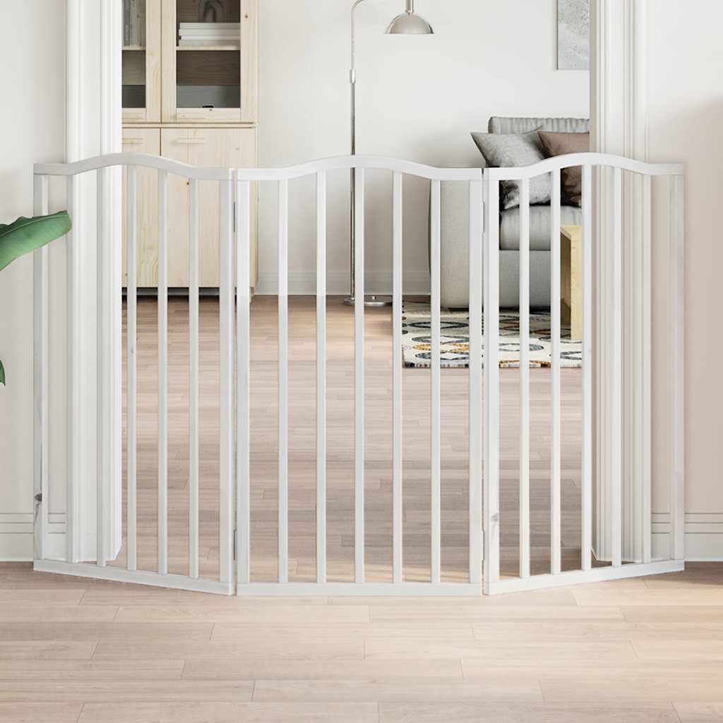 Vidaxl hund hegn sammenfoldelig 3 paneler 150 cm Populierhout White