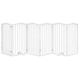 VidaXL dog fence Foldable with door 6 panels 300 cm Populierwood White