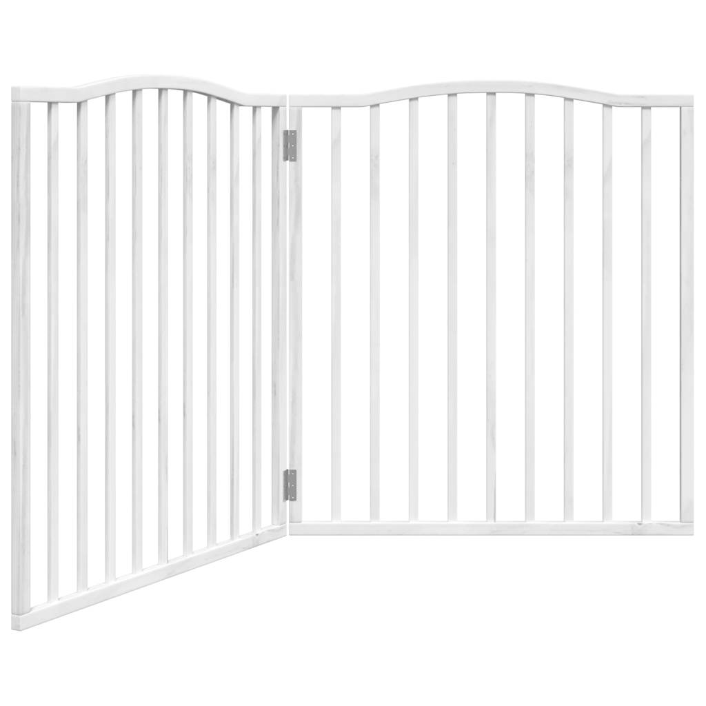 VidaXL dog fence Collapsible 2 panels 160 cm poplar wood white