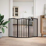 VidaXL dog fence Collapsible 3 panels 150 cm poplar wood black