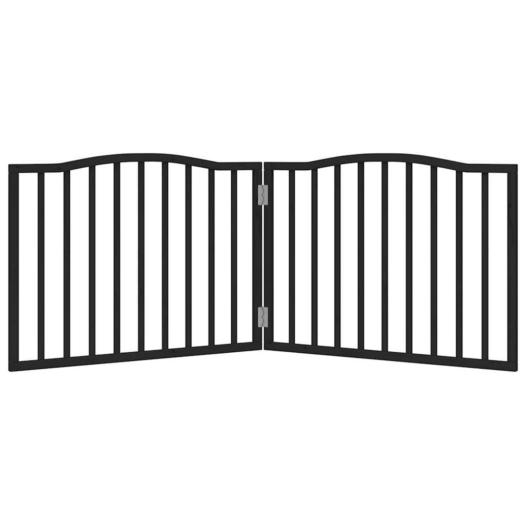 VidaXL dog fence Collapsible 2 panels 160 cm Populierhout Black