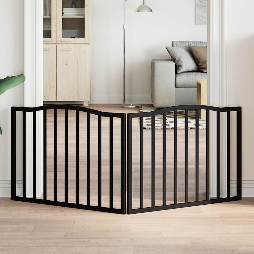 Vidaxl psí plot skládací 2 panely 160 cm populierhout černý