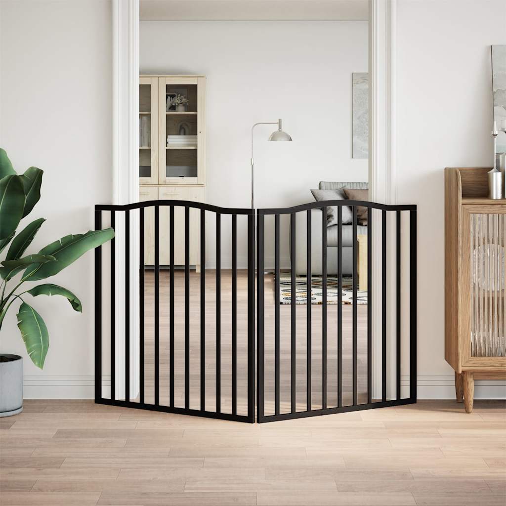 VidaXL dog fence Collapsible 2 panels 160 cm Populierhout Black
