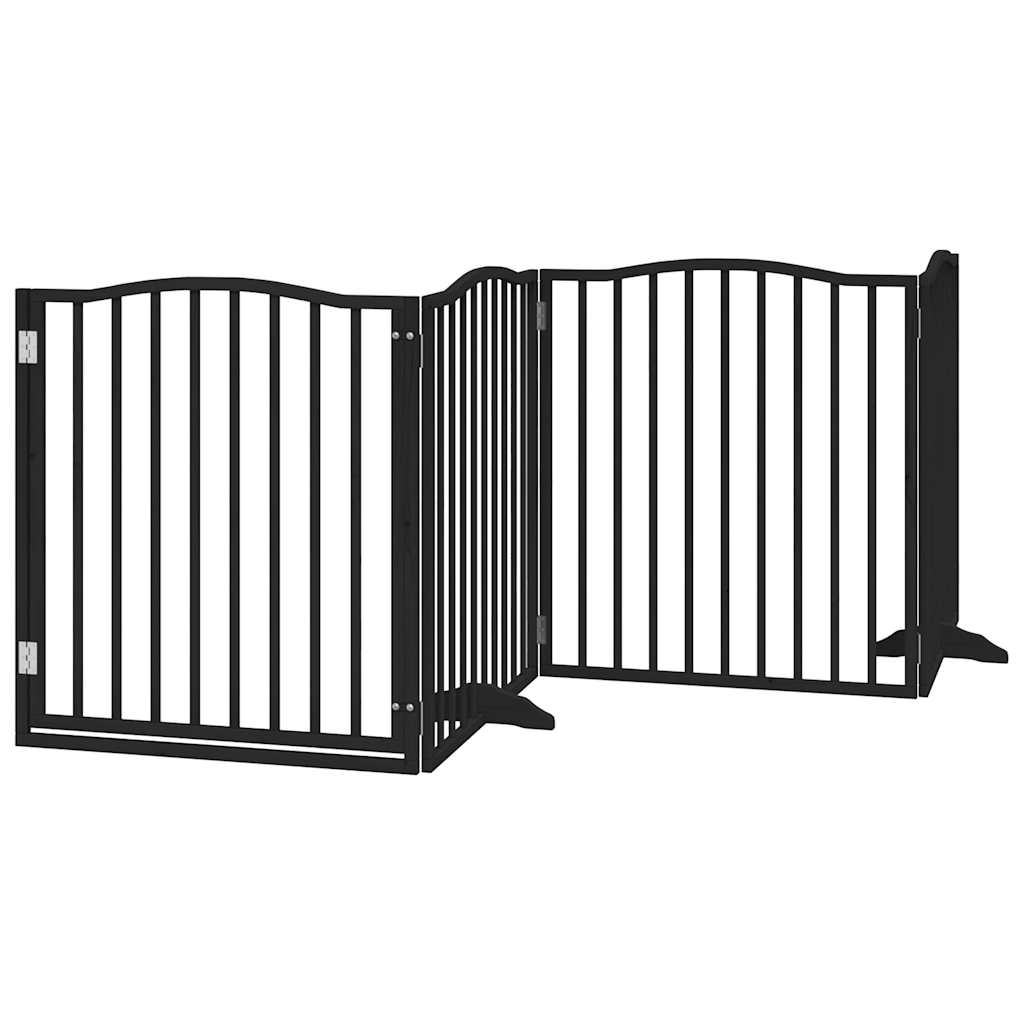Vidaxl hundegjerde sammenleggbare 4 paneler 320 cm Poplar tre svart