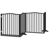 Vidaxl hundegjerde sammenleggbare 4 paneler 320 cm Poplar tre svart