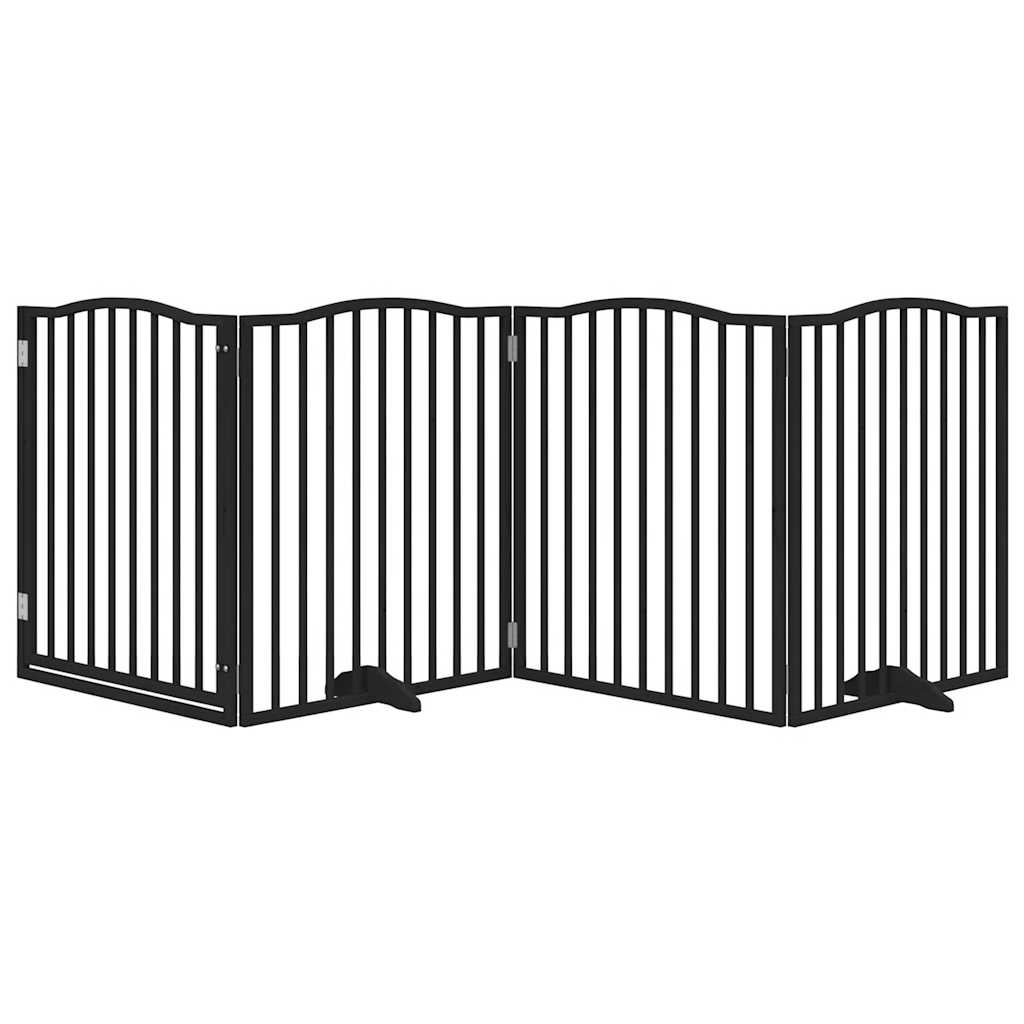 Vidaxl hundegjerde sammenleggbare 4 paneler 320 cm Poplar tre svart