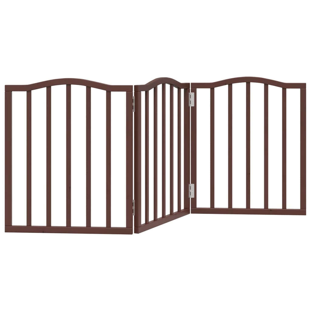 Vidaxl dog fence Collapsible 3 panels 150 cm Populier wood Brown oak
