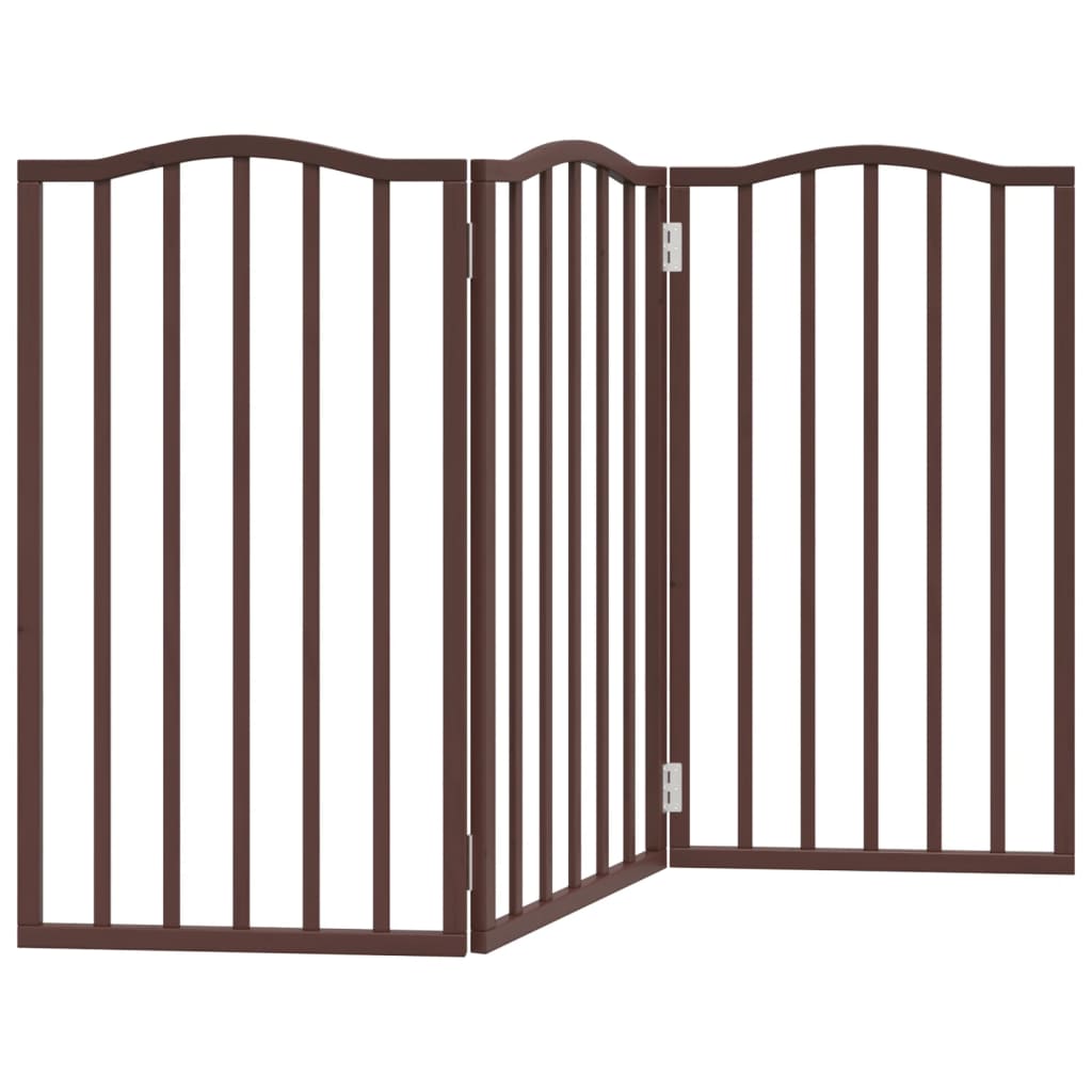 Vidaxl Dog Fence Capible 3 panele 150 cm populaier drewniany brązowy dąb