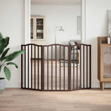 Fence de chien vidaxl pliant 3 panneaux 150 cm Populier en bois brun chêne