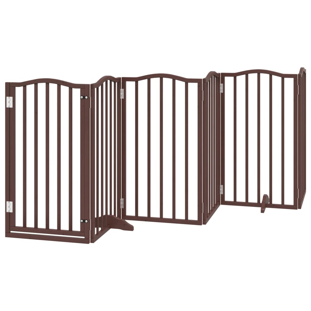 VidaXL dog fence Collapsible 6 panels 300 cm poplar wood brown oak