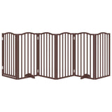 VidaXL dog fence Collapsible 6 panels 300 cm poplar wood brown oak