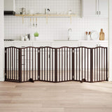 VidaXL dog fence Collapsible 6 panels 300 cm poplar wood brown oak