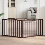 Vidaxl dog fence Collapsible 2 panels 160 cm Populier wood Brown oak