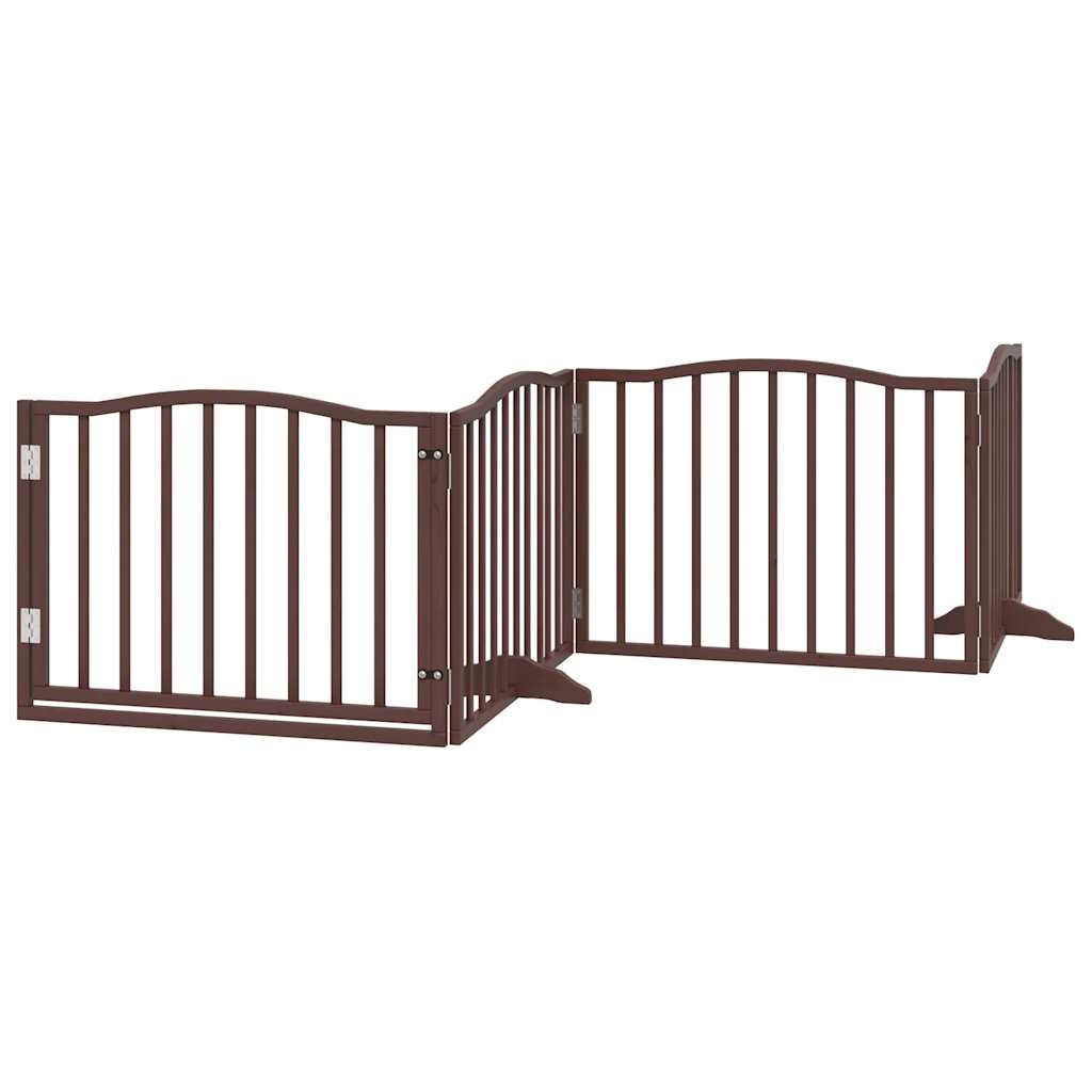 Vidaxl hundegjerde sammenleggbar 4 paneler 320 cm Poplar trebrun eik