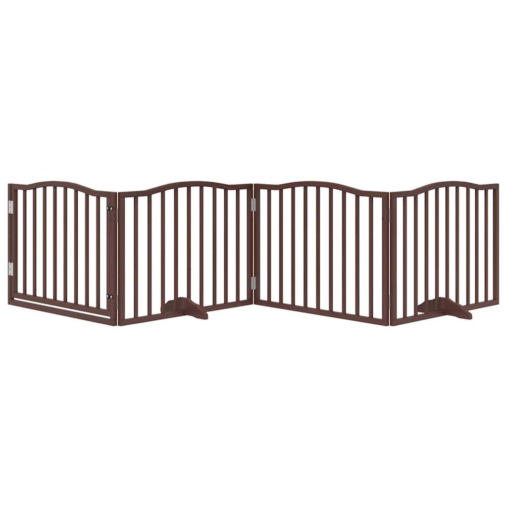 Vidaxl hundegjerde sammenleggbar 4 paneler 320 cm Poplar trebrun eik