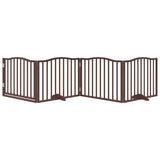 Vidaxl hundegjerde sammenleggbar 4 paneler 320 cm Poplar trebrun eik