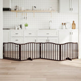 Vidaxl hundegjerde sammenleggbar 4 paneler 320 cm Poplar trebrun eik