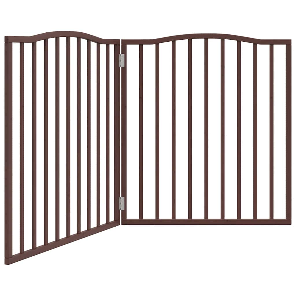 Vidaxl hundegjerde sammenleggbare 2 paneler 160 cm Poplar trebrun eik