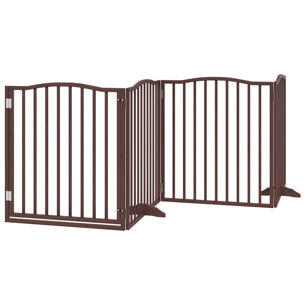 Vidaxl hundegjerde sammenleggbare 4 paneler 320 cm Poplar trebrun eik