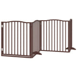 Vidaxl hundegjerde sammenleggbare 4 paneler 320 cm Poplar trebrun eik