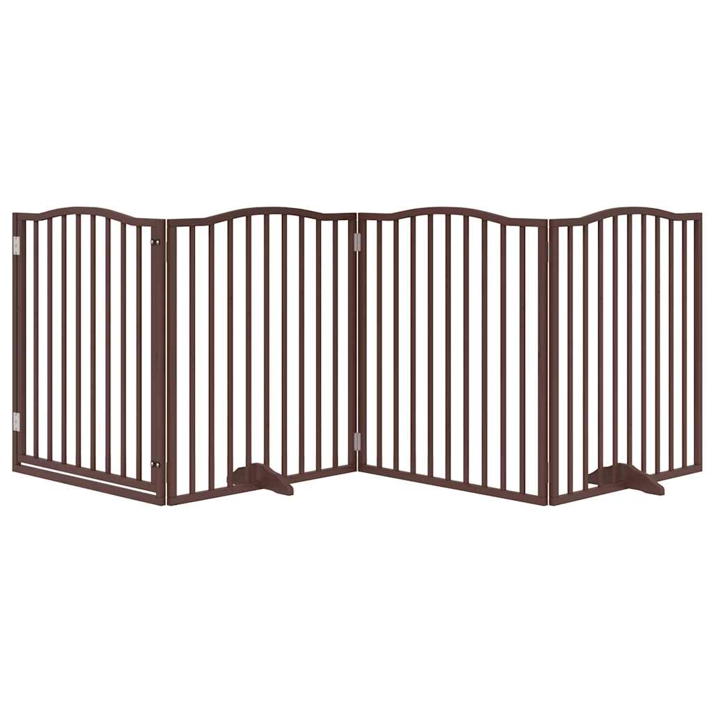 Vidaxl hundegjerde sammenleggbare 4 paneler 320 cm Poplar trebrun eik