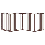 Vidaxl hundegjerde sammenleggbare 4 paneler 320 cm Poplar trebrun eik