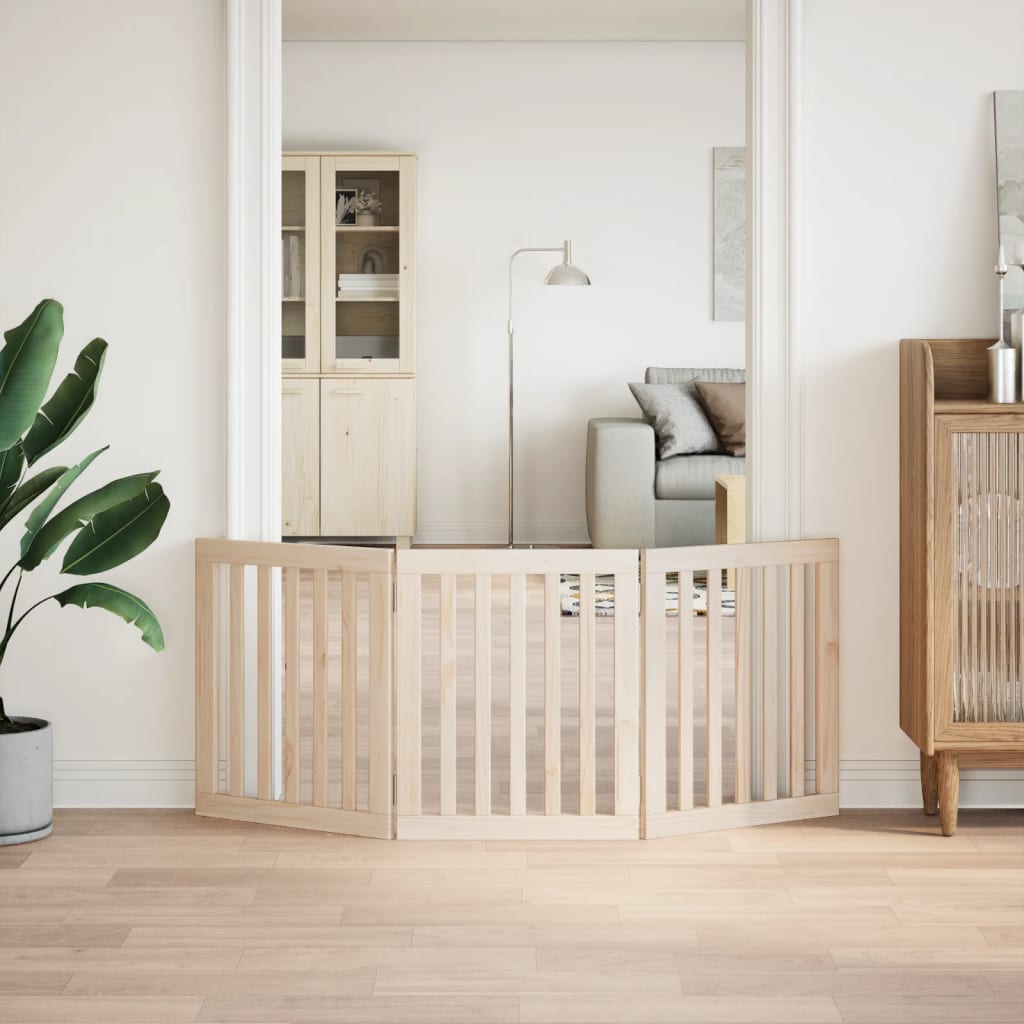 Vidaxl dog fence Collapsible 3 panels 150 cm poplar wood