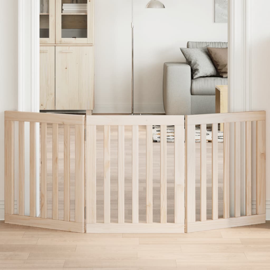 Vidaxl dog fence Collapsible 3 panels 150 cm poplar wood