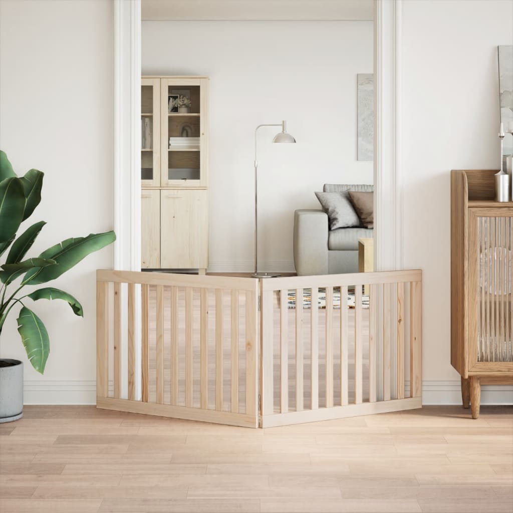 Vidaxl psí plot skládací 2 panely 160 cm topol dřevo