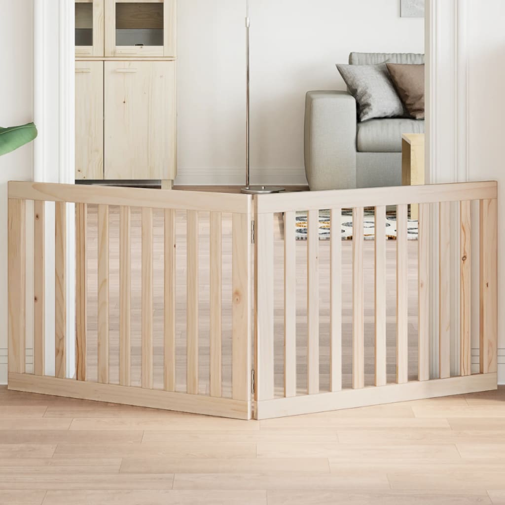 Vidaxl psí plot skládací 2 panely 160 cm topol dřevo