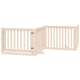 Vidaxl hundegjerding sammenleggbar med dør 4 paneler 320 cm Poplar tre