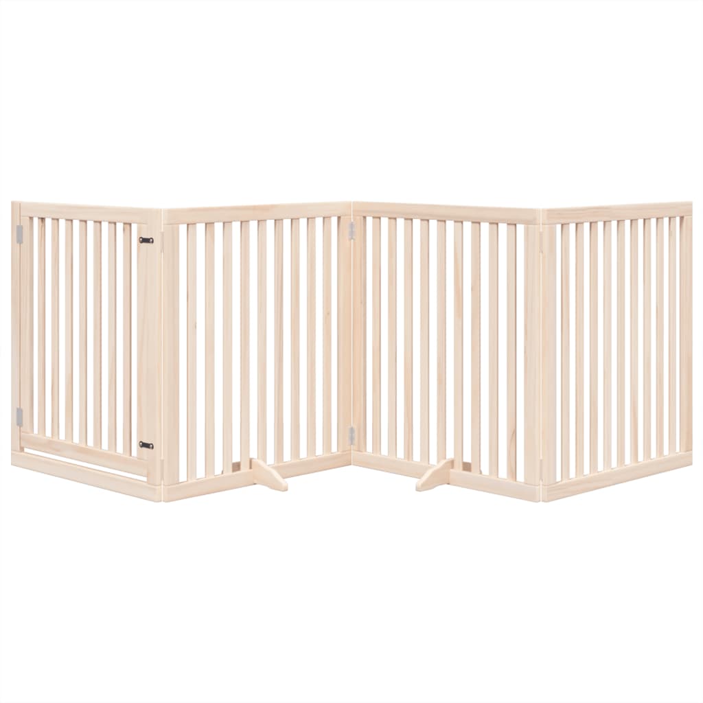 Vidaxl hundegjerding sammenleggbar med dør 4 paneler 320 cm Poplar tre