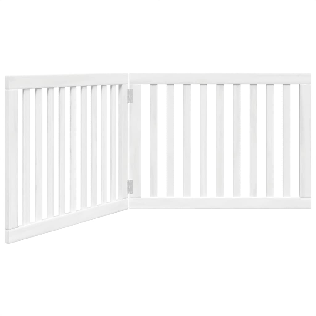 Vidaxl Hundezaun zusammenklappbar 2 Panels 160 cm Pappelholz Weiß weiß