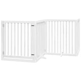 Vidaxl hund hegn sammenfoldelig med dør 4 paneler 320 cm Populierhout White