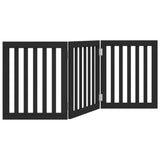 VidaXL dog fence Collapsible 3 panels 150 cm poplar wood black