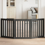 VidaXL dog fence Collapsible 3 panels 150 cm poplar wood black